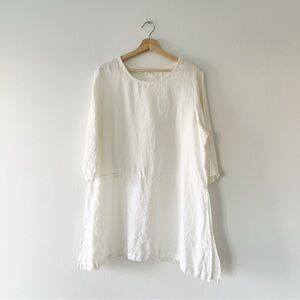 BRYN WALKER | 100% Linen Tunic in White | L